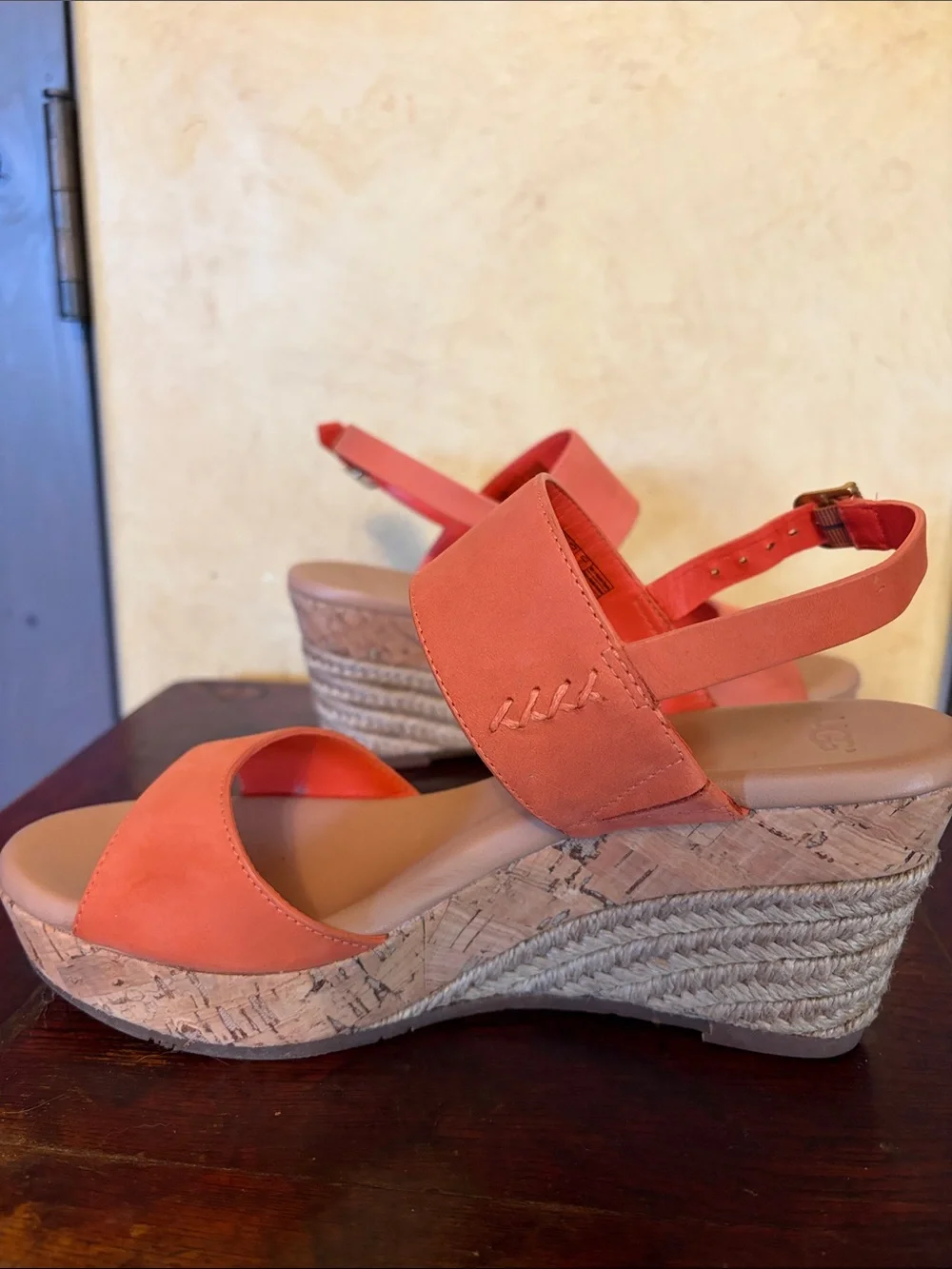 UGG Coral Suede Two-Band Ankle Strap Sandals